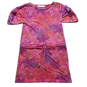 Tracy Negoshian Hot Pink Starfish‎ Dress Rope Drawstring Waist Women's Small
